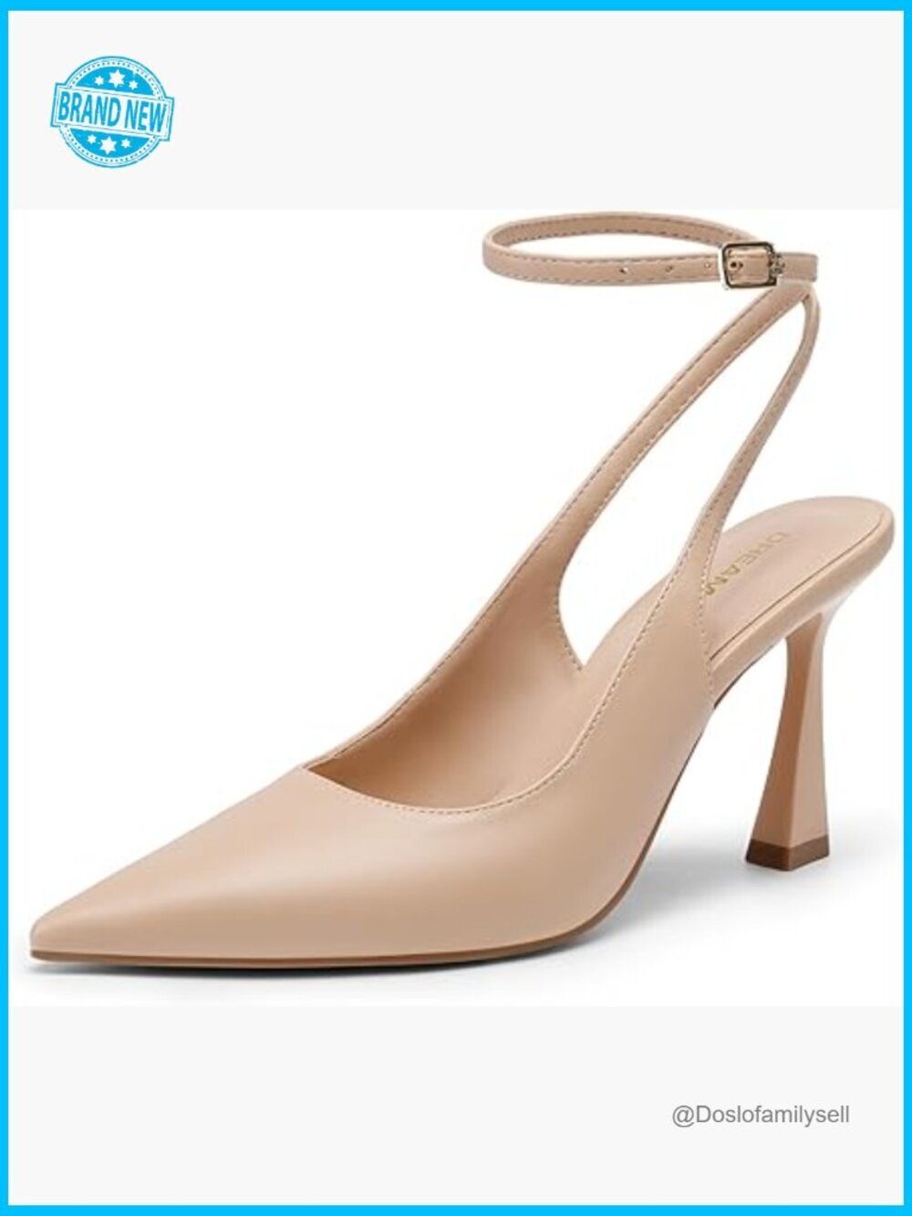 Slingback Heels Pointed Toe Block Heel Pumps Dress Shoes for Women Office Work